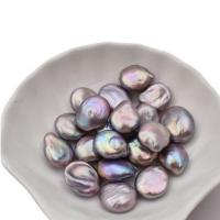 Perla Barroca Freshwater, Perlas cultivadas de agua dulce, Gota, Bricolaje & sin agujero, Púrpura, 13-14mm, Vendido por Par