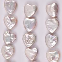 No Hole Cultured Freshwater Pearl Beads, Heart, DIY, white, 11-12mm 