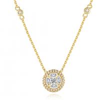 Cubic Zircon Micro Pave Brass Necklace, with 1.96 inch extender chain, plated, micro pave cubic zirconia & for woman Approx 14.17 Inch 
