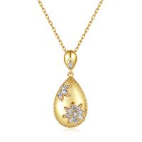 Cubic Zircon Micro Pave Brass Necklace, with 1.96 inch extender chain, gold color plated, micro pave cubic zirconia & for woman Approx 15.74 Inch 