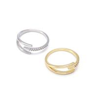 Brass Finger Ring, plated & micro pave cubic zirconia & for woman 