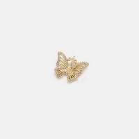 Cubic Zirconia Micro Pave Brass Pendant, Butterfly, gold color plated, micro pave cubic zirconia & for woman 
