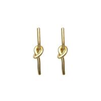 Brass Stud Earring, plated, for woman 48mm 