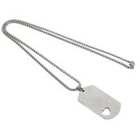Ожерелье из нержавеющей стали ювелирные изделия, нержавеющая сталь, Мужская, серебряный длина:45 см, продается PC