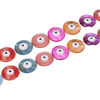 Fashion Evil Eye Beads, Shell, Round, DIY & enamel, multi-colored, 24mm cm 