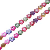 Fashion Evil Eye Beads, Shell, Flower, DIY & enamel, multi-colored, 15mm cm 