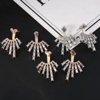 Zinc Alloy Earring Jacket, plated, fashion jewelry & for woman & with rhinestone 