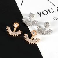 Zinc Alloy Earring Jacket, plated, fashion jewelry & for woman & with rhinestone 