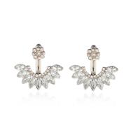 Zinc Alloy Earring Jacket, plated, fashion jewelry & for woman & with rhinestone 