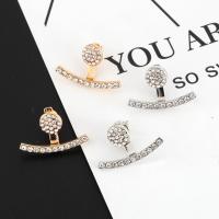 Zinc Alloy Earring Jacket, plated, fashion jewelry & for woman & with rhinestone 