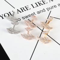 Zinc Alloy Earring Jacket, plated, fashion jewelry & for woman & with rhinestone 