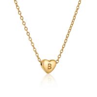 Stainless Steel Jewelry Necklace, gold color plated, fashion jewelry & with letter pattern, golden cm 