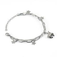 Stainless Steel Charm Bracelet, silver color plated, fashion jewelry silver color cm 
