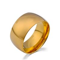Titanium Steel Finger Ring, gold color plated & for man, US Ring 
