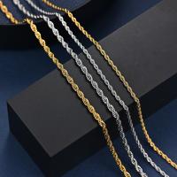 acier inoxydable collier de chaîne, Placage, chaîne Français corde de Français & DIY & normes différentes pour le choix, plus de couleurs à choisir, Vendu par PC