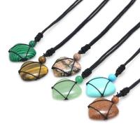 Gemstone Necklaces, with Nylon Cord, Heart & Unisex Inch 