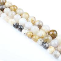 Natürlichen Bambus Achat Perlen, rund, poliert, DIY, gemischte Farben, Länge:38 cm, verkauft von Strang