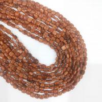 Goldstone Beads, Square, polished, DIY, reddish orange cm 