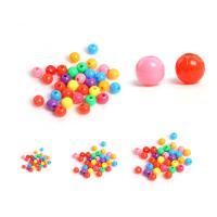 Plastic Pony Beads, Round, solid color, mixed colors, 5mm Approx 2mm, Approx 