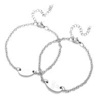 Stainless Steel Charm Bracelet, 2 pieces & fashion jewelry & for woman, original color cm 