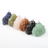 Gemstone Zinc Alloy Pendants, with Zinc Alloy, Buddha, fashion jewelry 