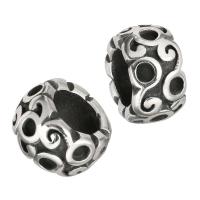 Stainless Steel Large Hole Beads, original color Approx 8mm 