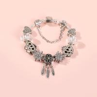 Zinc Alloy European Bracelets, with Lampwork & for woman & with rhinestone, original color 