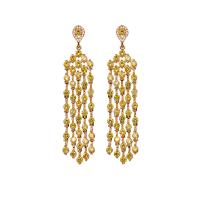 Fashion Fringe Earrings, Zinc Alloy, plated, micro pave cubic zirconia & for woman 