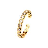 Cubic Zirconia Micro Pave Brass Finger Ring, gold color plated, micro pave cubic zirconia & for woman, 3mm 