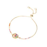 Cúbicos Circonia pulsera Latón de Micro pavimenta, metal, chapado en color dorado, micro arcilla de zirconia cúbica & para mujer, 13x13mm, longitud:16-22 cm, Vendido por UD