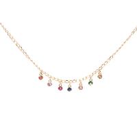 Cubic Zirconia Stainless Steel Necklace, gold color plated, micro pave cubic zirconia & for woman cm 