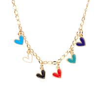 Stainless Steel Jewelry Necklace, gold color plated, wave chain & for woman & enamel cm 