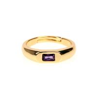 Messing Open -Finger-Ring, goldfarben plattiert, Micro pave Zirkonia & für Frau, keine, 5mm, verkauft von PC