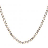 Brass Cubic Zirconia Necklace, with Cubic Zirconia, gold color plated 