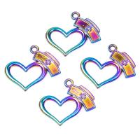 Zinc Alloy Heart Pendants, colorful plated, vintage 