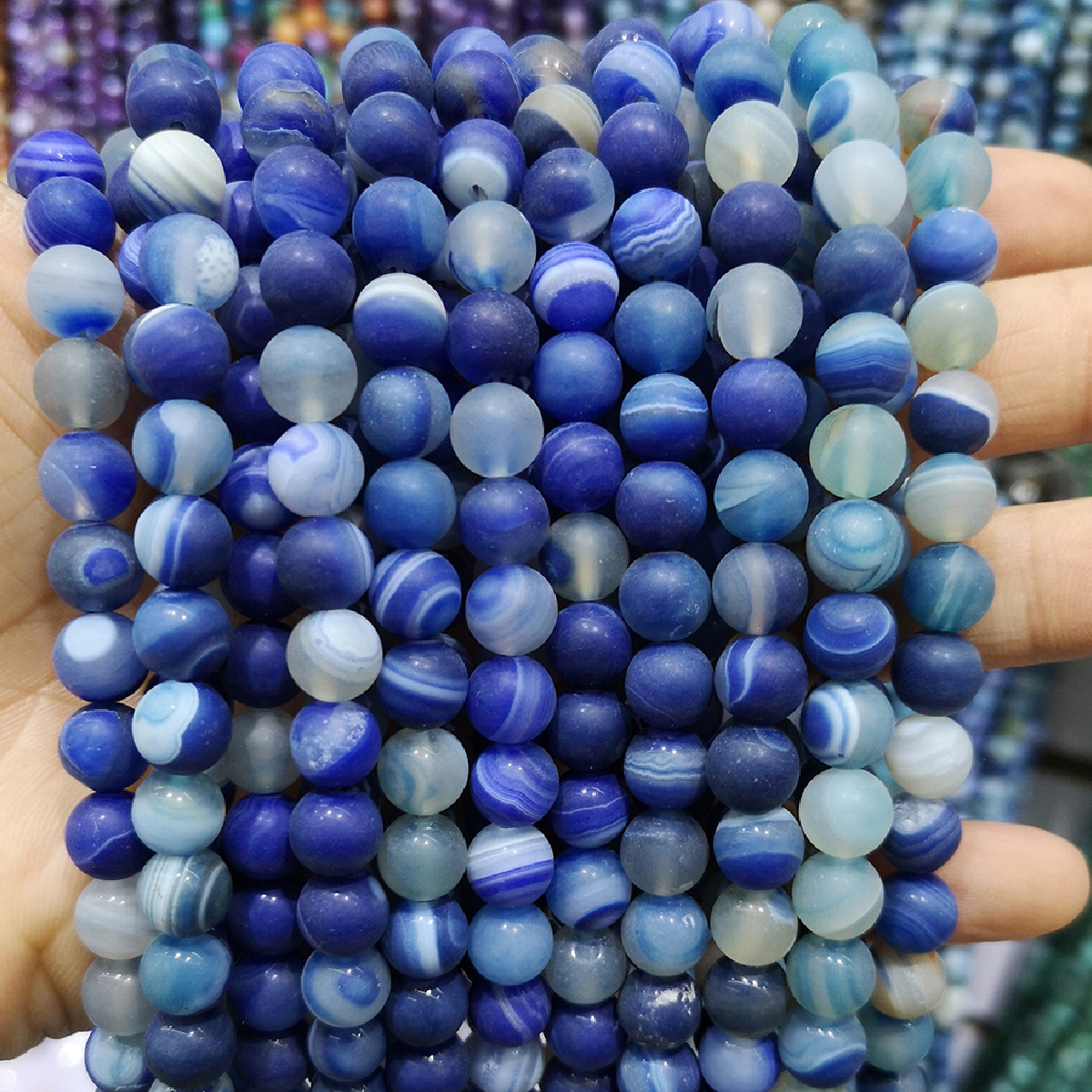 Natural Lace Agate Beads, Round, different size for choice & frosted, more colors for choice, Length:Approx 14.57 Inch, Sold By Strand