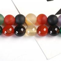 Mehrfarbenachat Perle, rund, poliert, verschiedene Größen vorhanden, keine, Länge:ca. 14.57 ZollInch, verkauft von Strang