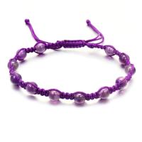 améthyste bracelet, avec cordon de polyester, pour femme, violet, 8mm .5 pouce, Vendu par PC