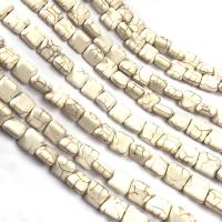 Howlite Beads,  Square, DIY, white, 10mm cm 