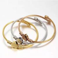 Titanium Steel Bracelet & Bangle, Heart, polished, fashion jewelry & Unisex 