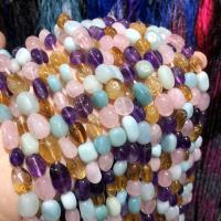 Perles de pierre gemme mixte, Pierre naturelle, Irrégulière, DIY, couleurs mélangées Environ 15 pouce, Vendu par brin