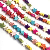 Synthetische Türkis Perlen, Stern, DIY & verschiedene Größen vorhanden, gemischte Farben, Länge:ca. 15 ZollInch, verkauft von Strang