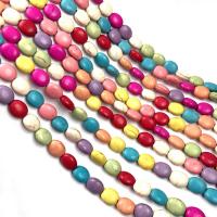 Synthetische Türkis Perlen, oval, DIY & verschiedene Größen vorhanden, gemischte Farben, verkauft von Strang