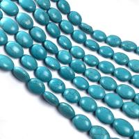 Synthetische Türkis Perlen, oval, DIY & verschiedene Größen vorhanden, blau, verkauft von Strang