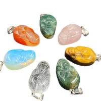 Mixed Gemstone Pendants, Natural Stone, Skull & Unisex 