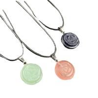 Mixed Gemstone Pendants, Natural Stone, Rose, random style & Unisex, mixed colors 