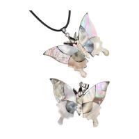 Natural Freshwater Shell Pendants, Abalone Shell, with White Shell, Butterfly, Unisex, multi-colored 