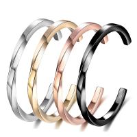 Titanium Steel Cuff Bangle, plated, fashion jewelry & for woman 60mm, 4mm 
