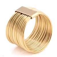 Titanium Steel Finger Ring, gold color plated, Unisex 16mm, 13mm, US Ring 