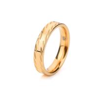 Titanium Steel Finger Ring, gold color plated, Unisex 3mm, US Ring 